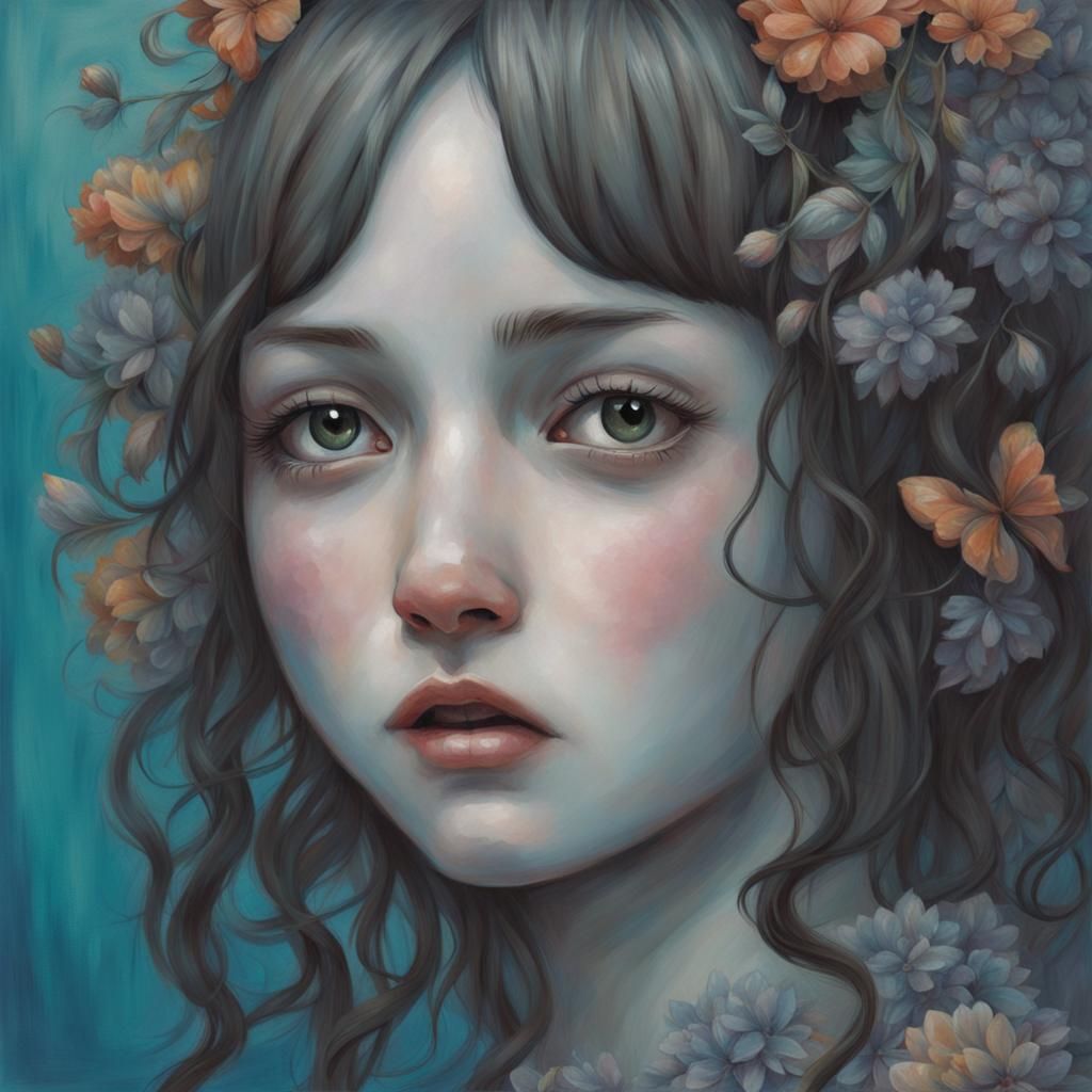 Expressive Girl Portrait in Contemporary Style