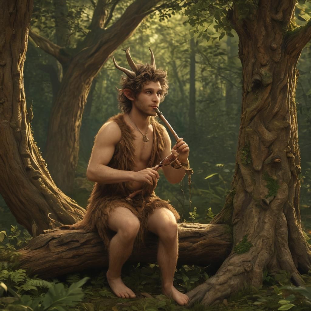 Mr. Tumnus Playing Flute in Forest