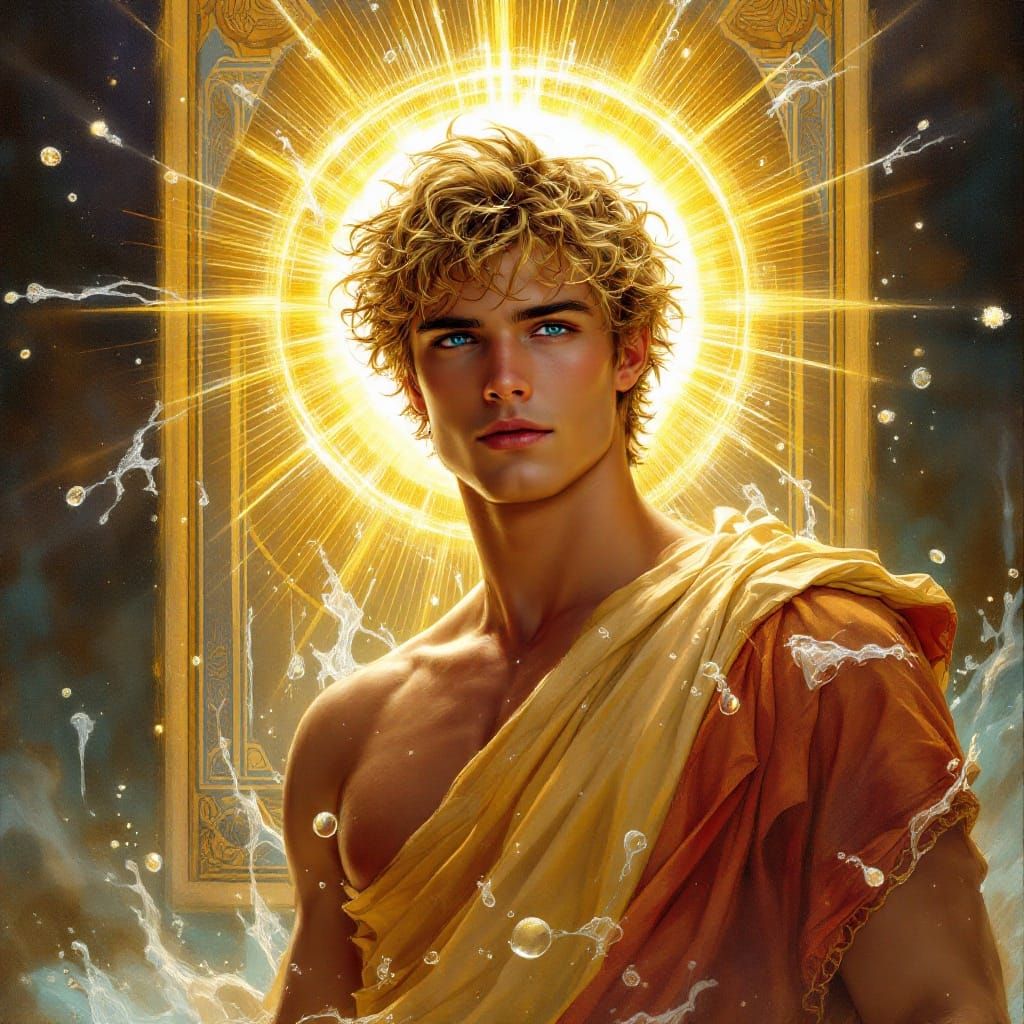 Helios as Tarot Card in Dreamy Realism