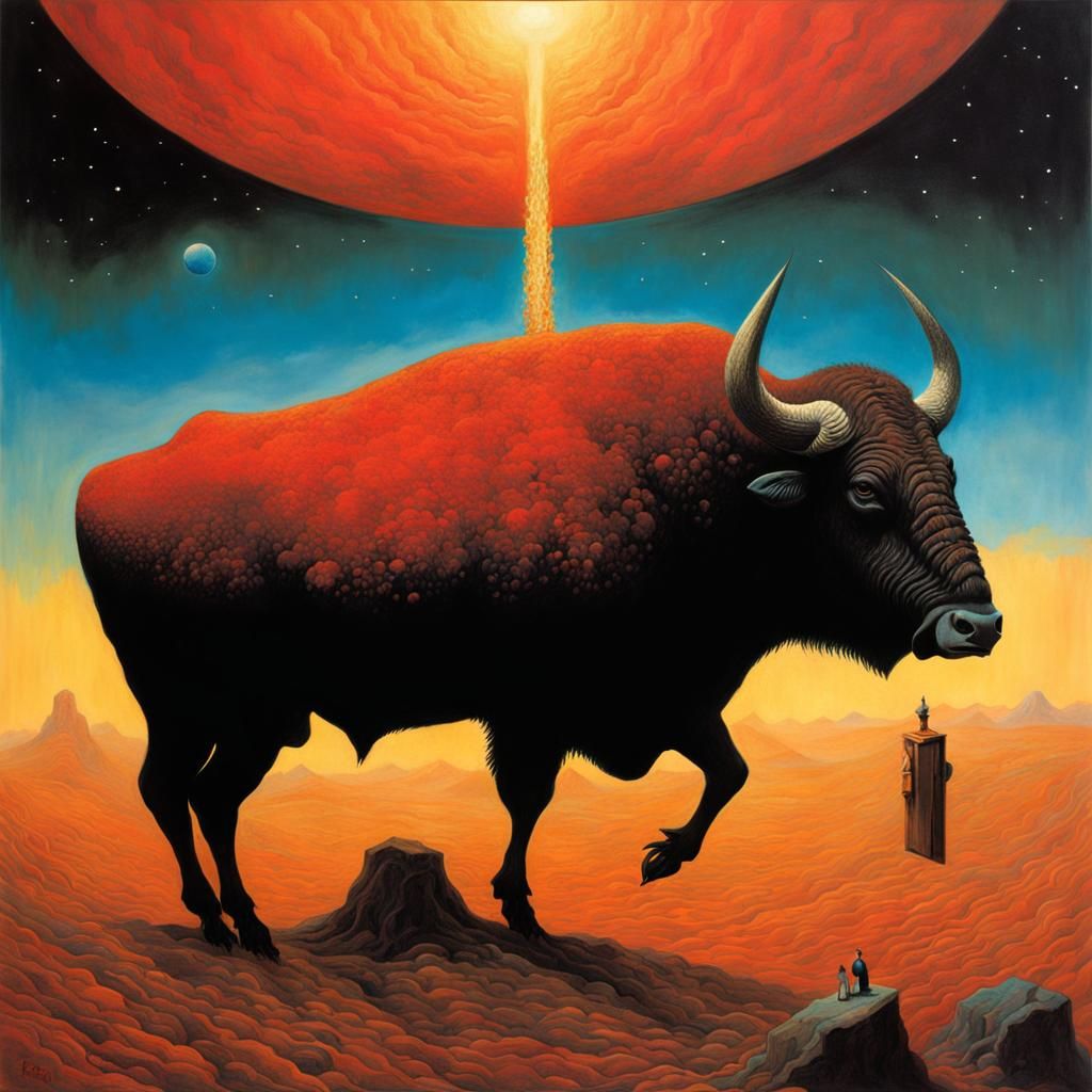 Surreal Space Encounter in Beksinski Style