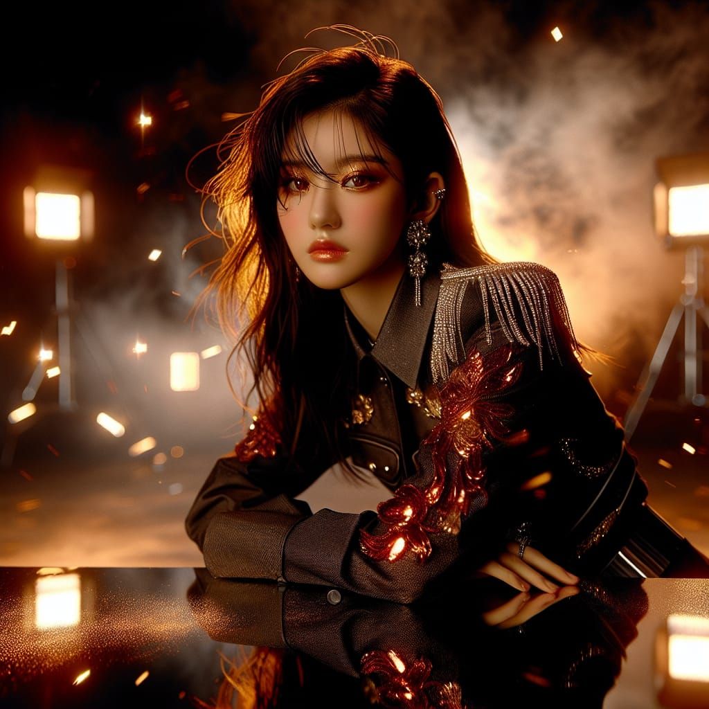 K-Pop Idol Cyber-Fantasy Photoshoot in Luxury Futuristic Fas...