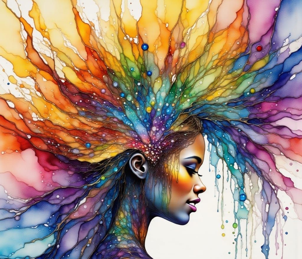 Abstract Watercolor: Life's Quirky Journey