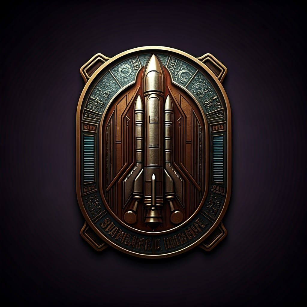 Epic Space Launch Patch in Cinematic Style