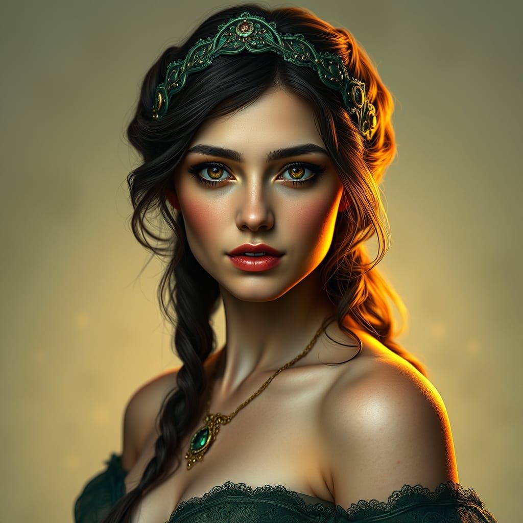 Confident Art Nouveau Goddess