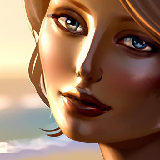 Detailed Portrait with Art Nouveau Style Lighting