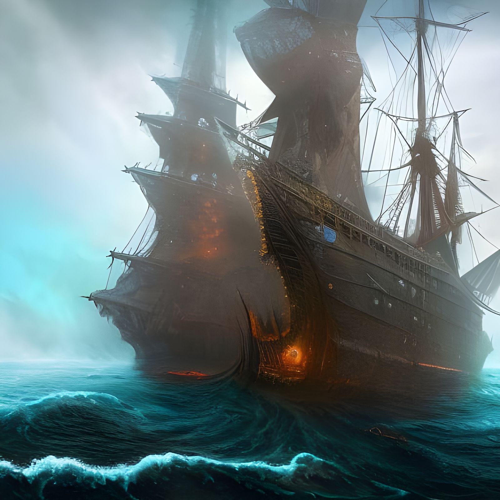 Queen Anne's Revenge: Detailed Matte Painting