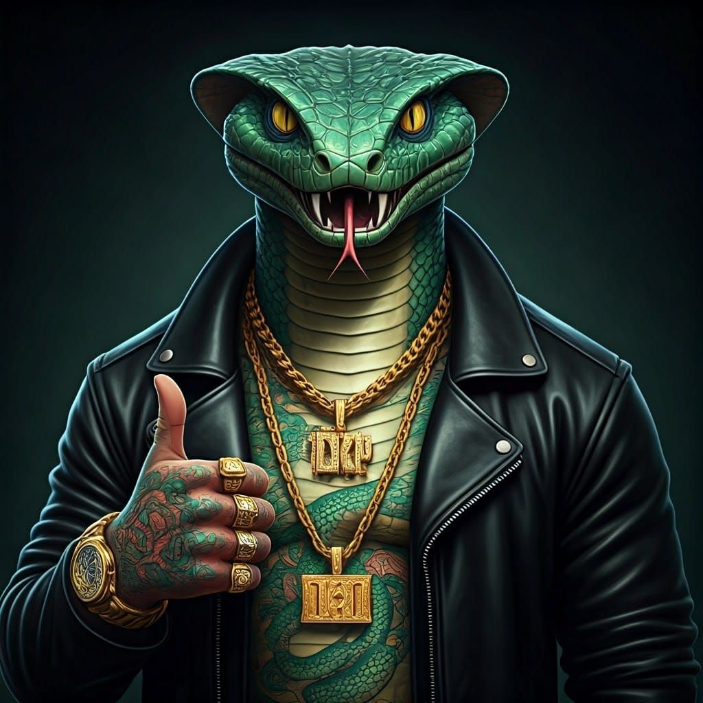 Gritty Urban Gangster Rapper Viper Poses Confidently with Go...