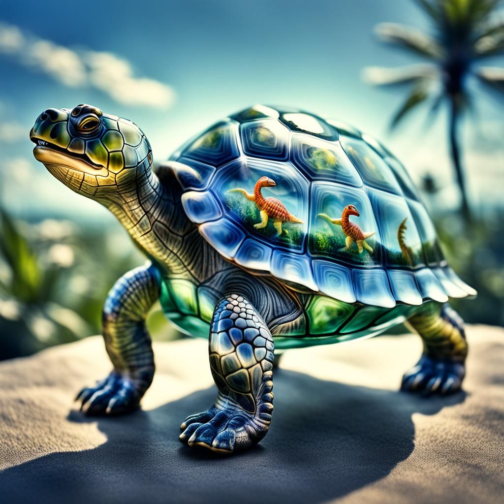 turtle with dinosaur's