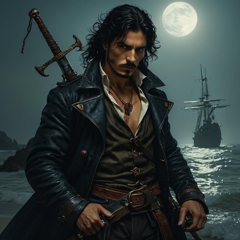 Moody Swashbuckler Portrait in Golden Hour