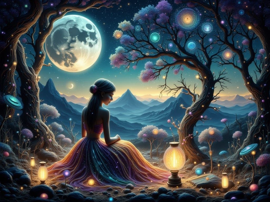 Celestial Story Weaver Tarot Card in Ethereal Light