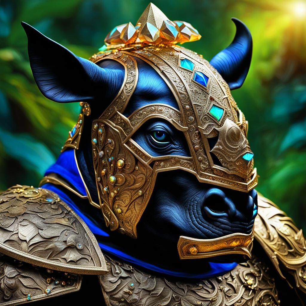 Armored Bat Rhinoceros in Amazon Forest, Detailed Render