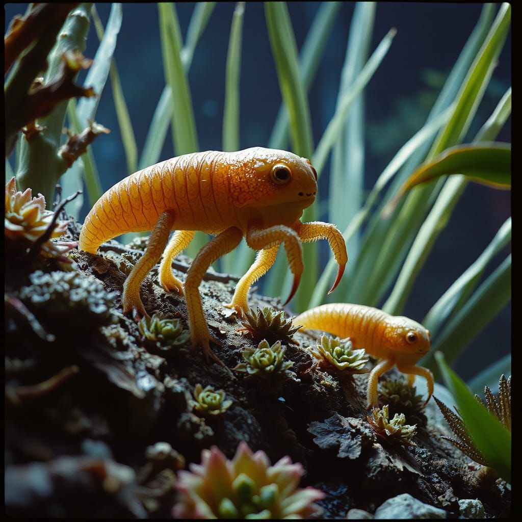 Hyperthermic Alien Creatures in Dystopian Landscape