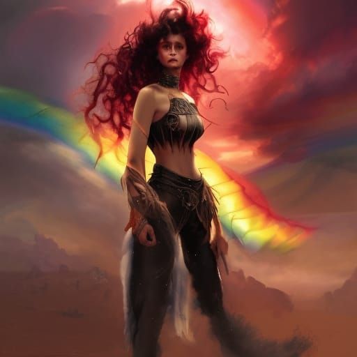Tribal Girl Casting Wind Magic: Dark Fantasy Portrait