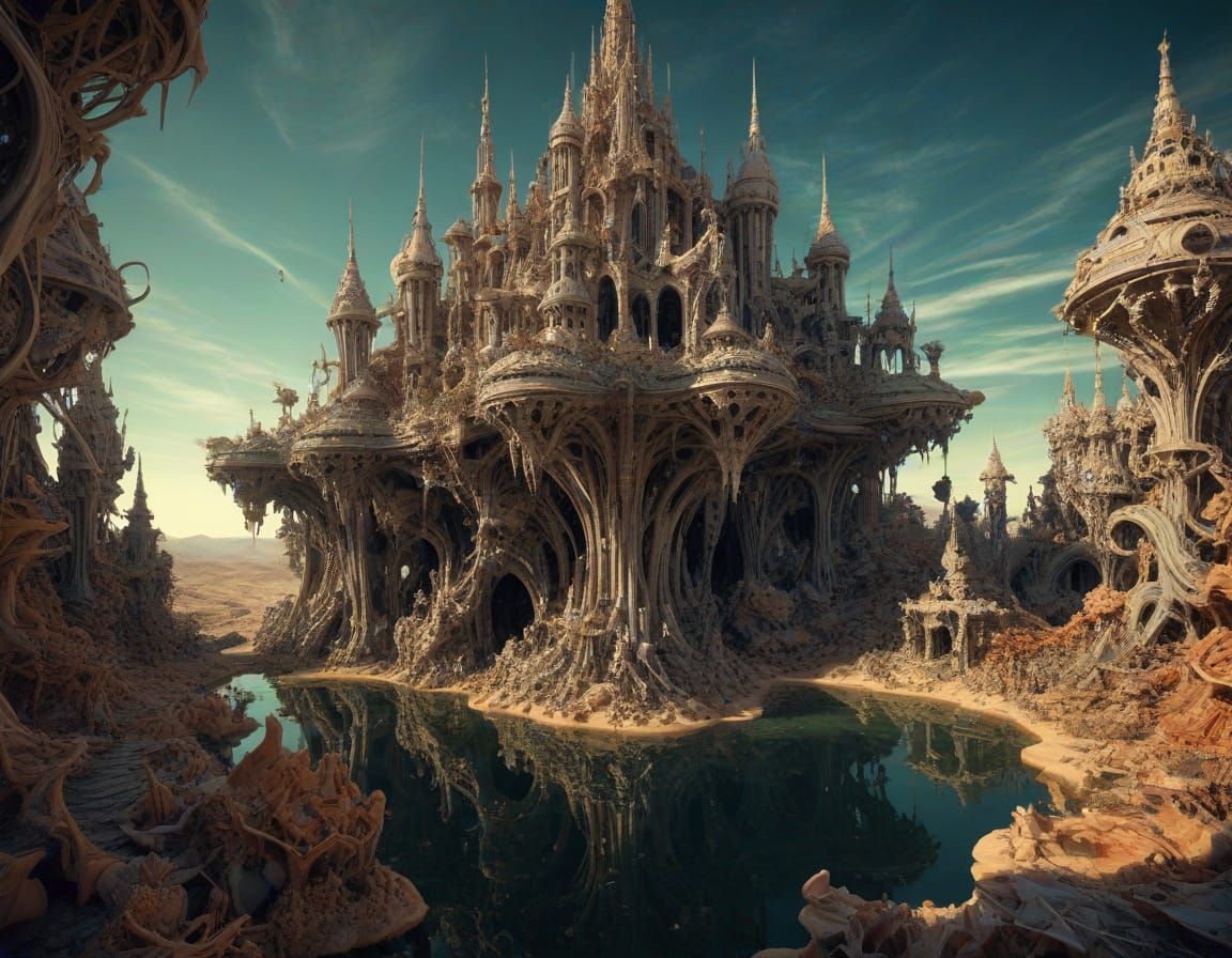 Elfin Filigree in Chaotic Wasteland: Mandelbulb Art