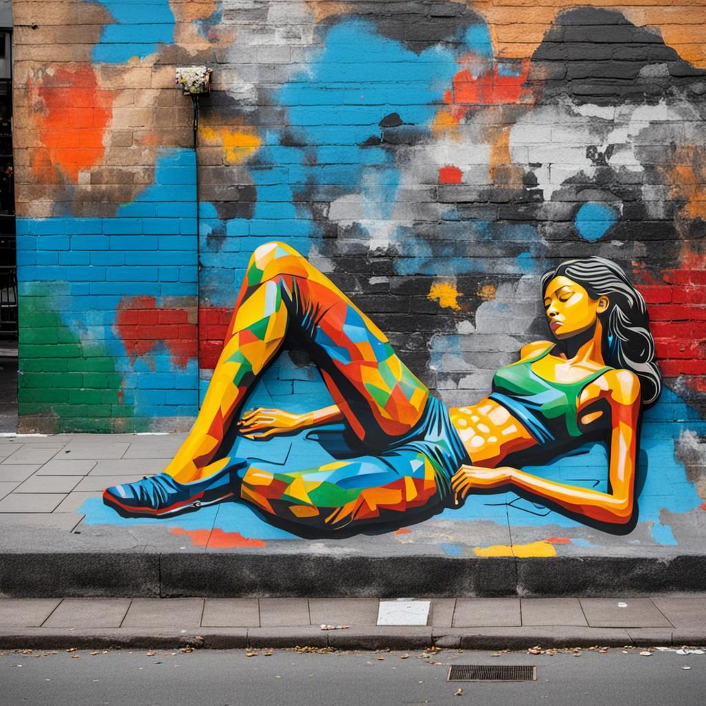 Street Art Reclining Model