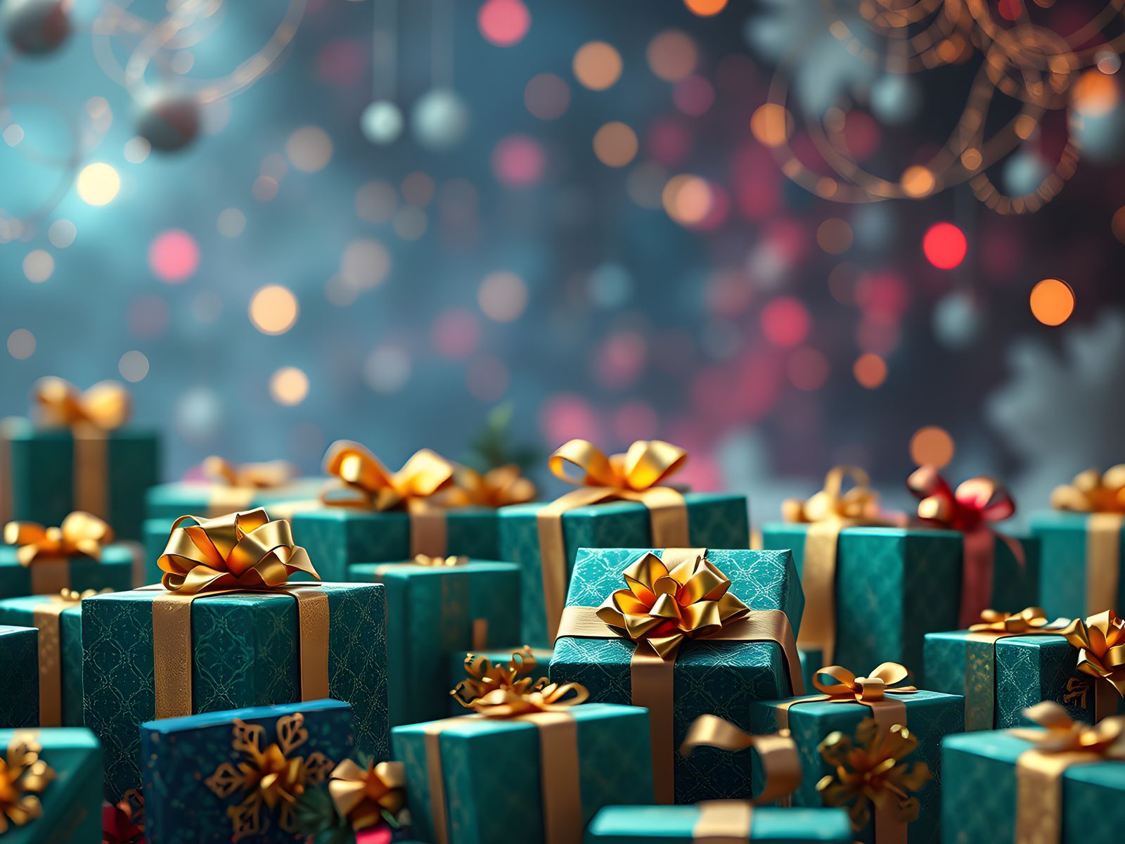 Happy New Year 2025 Gift Boxes in 8K