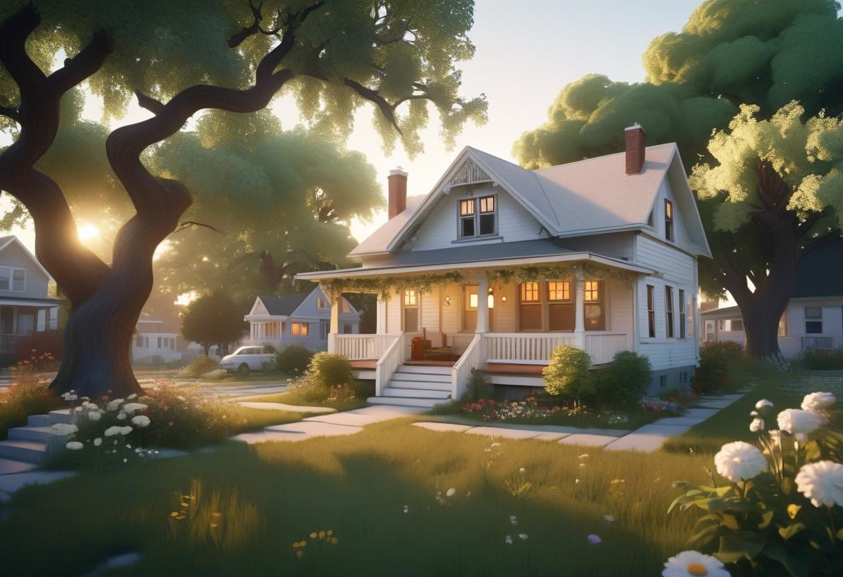 Cosmic Post-Apocalyptic Town at Golden Hour