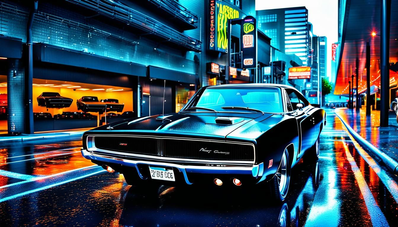 Hyper-Detailed Dodge Charger in Matrix Code Style