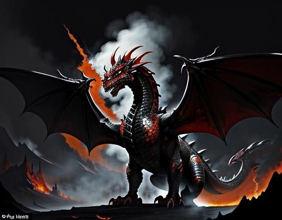 Majestic Dragon in Dynamic Fantasy Art Style