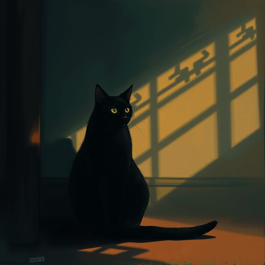 Cozy Feline Form in Ambient Lighting