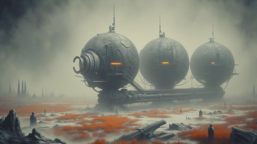 Icy Alien Station with Ethereal Light