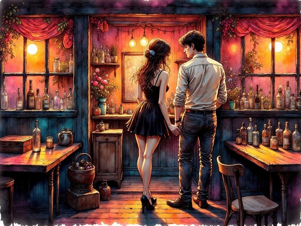 Nightclub First Meeting in 1980s Style