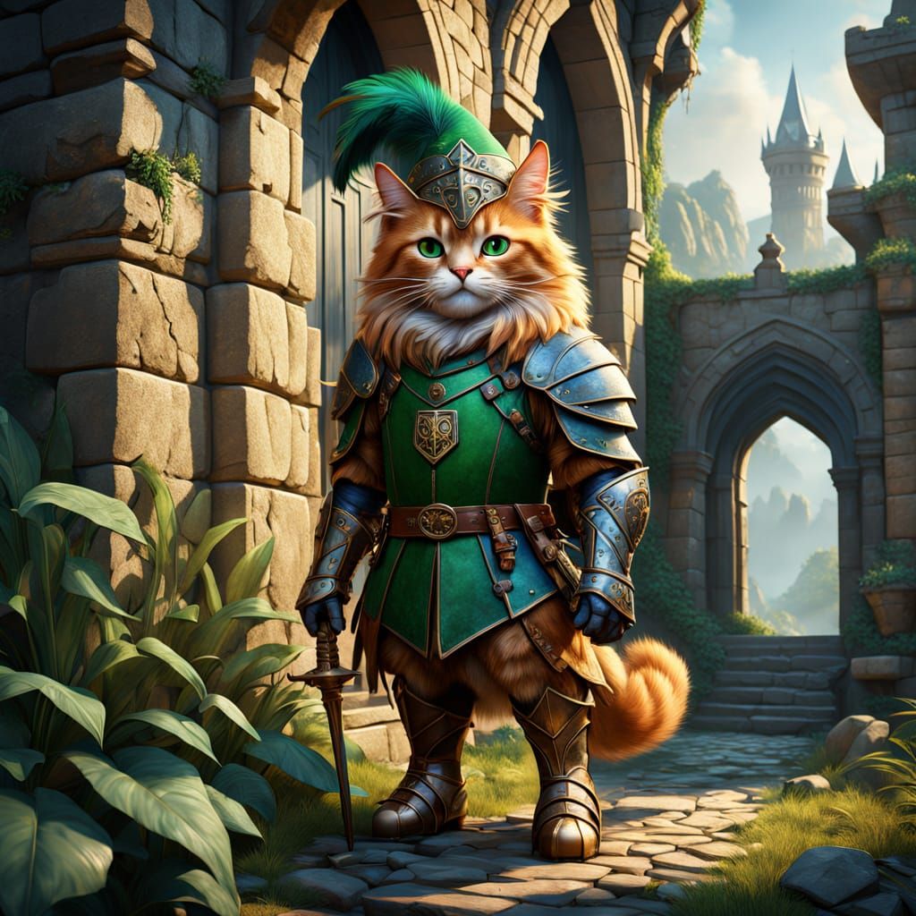 Ginger Knight in Whimsical Fantasy Realm