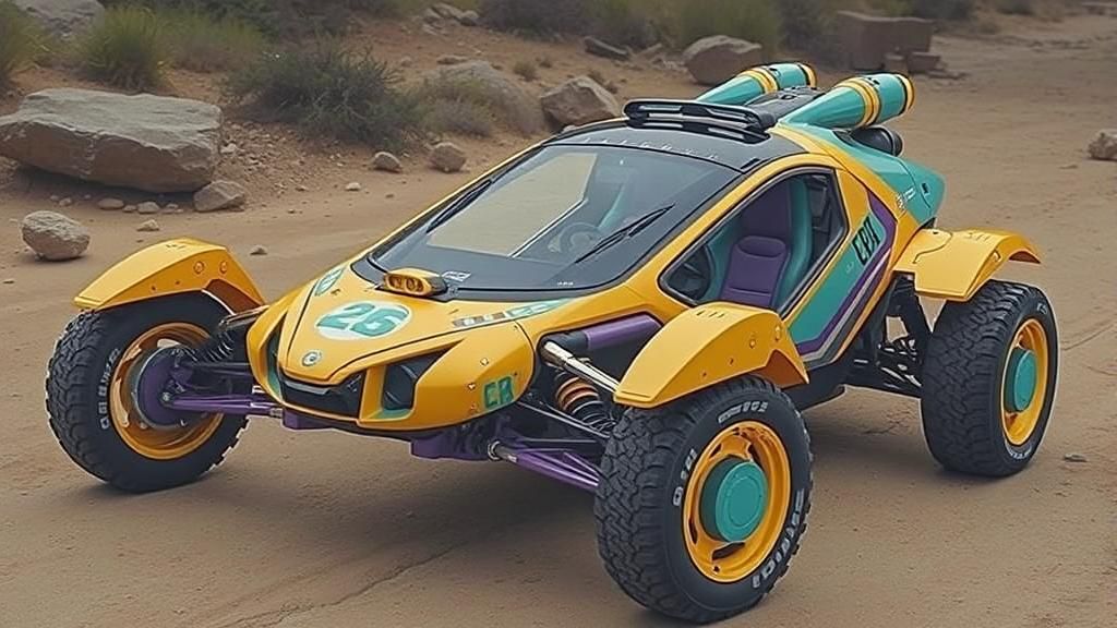 Retro-Futuristic Lunar Bubble Buggy in Wipeout Style