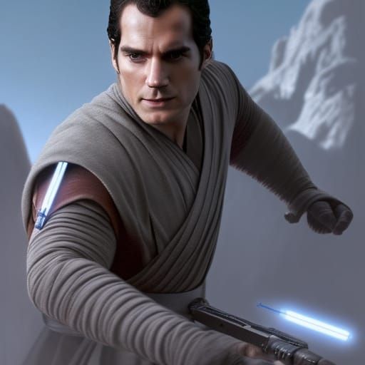 Jedi Master Matte Painting in Star Wars Style