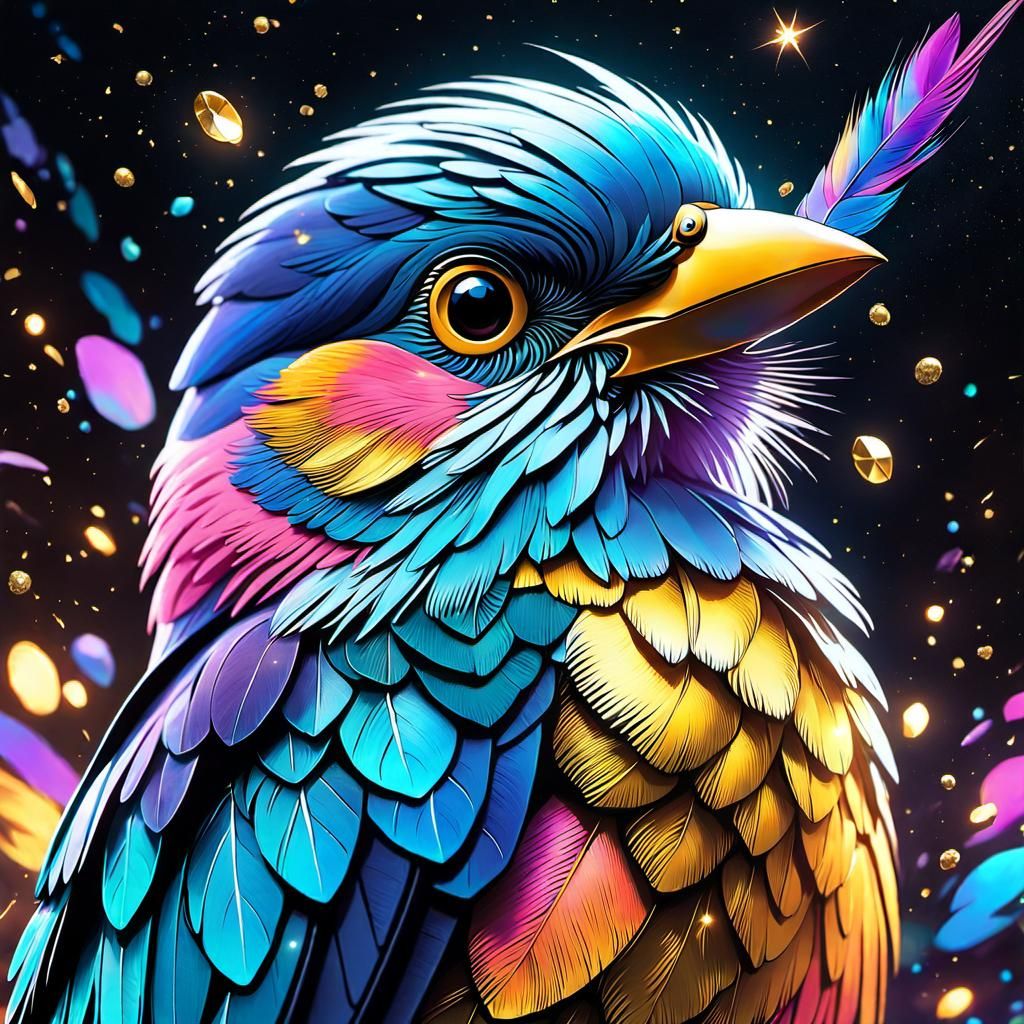 Cosmic Pastel Bird Dreamscape in Ultra Detail