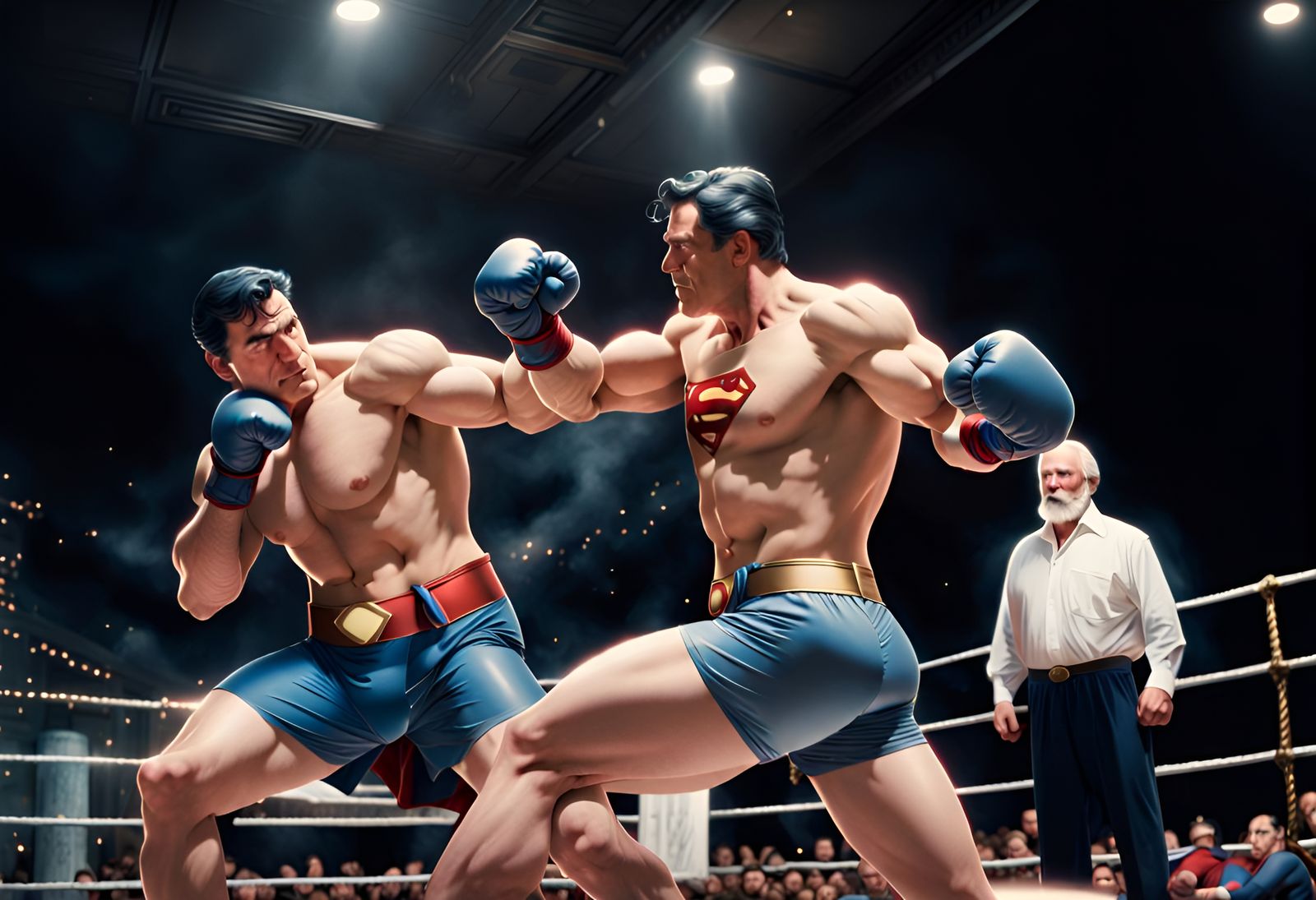 Epic Boxing Match: Santa Claus vs. Superman
