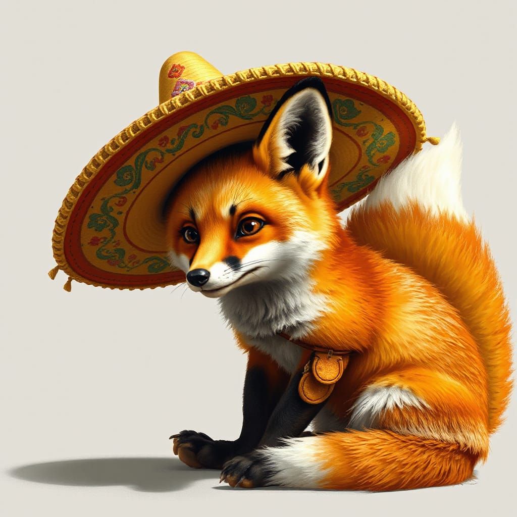 Fox in Sombrero: Realistic and Fantastical Art