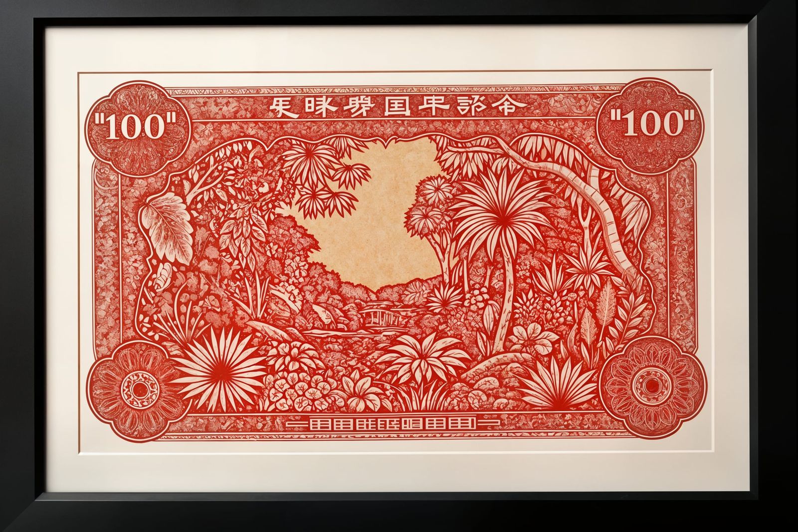 Intricate Paper Cutting Art with "100" Numerals