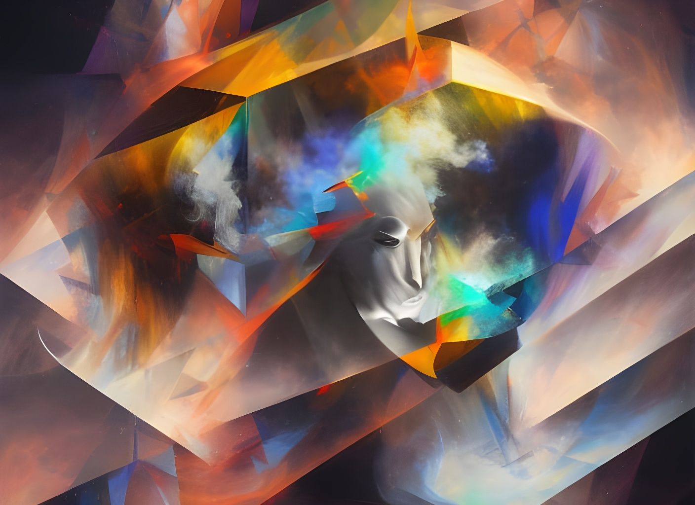 Cosmic Smoke: Abstract Astral Illustration