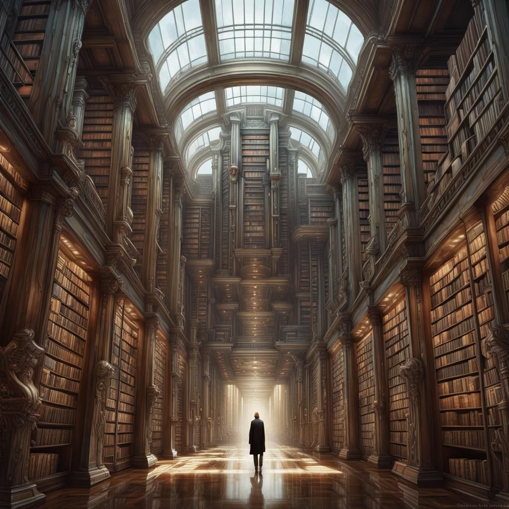 Surreal Mind Library Inspired by Fritz Lang's Metropolis