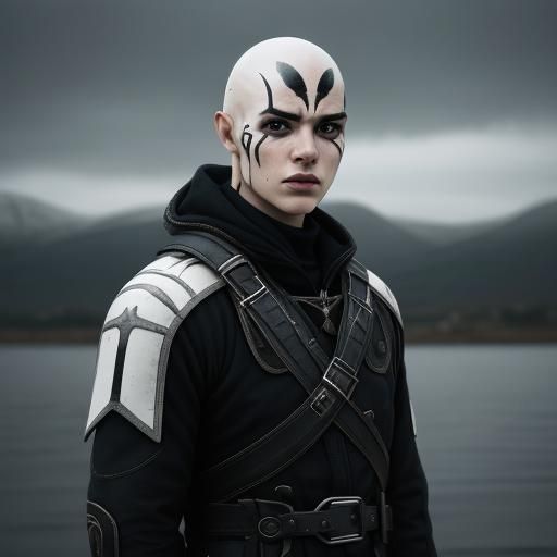 Striking Jet-Black Georca with White Markings