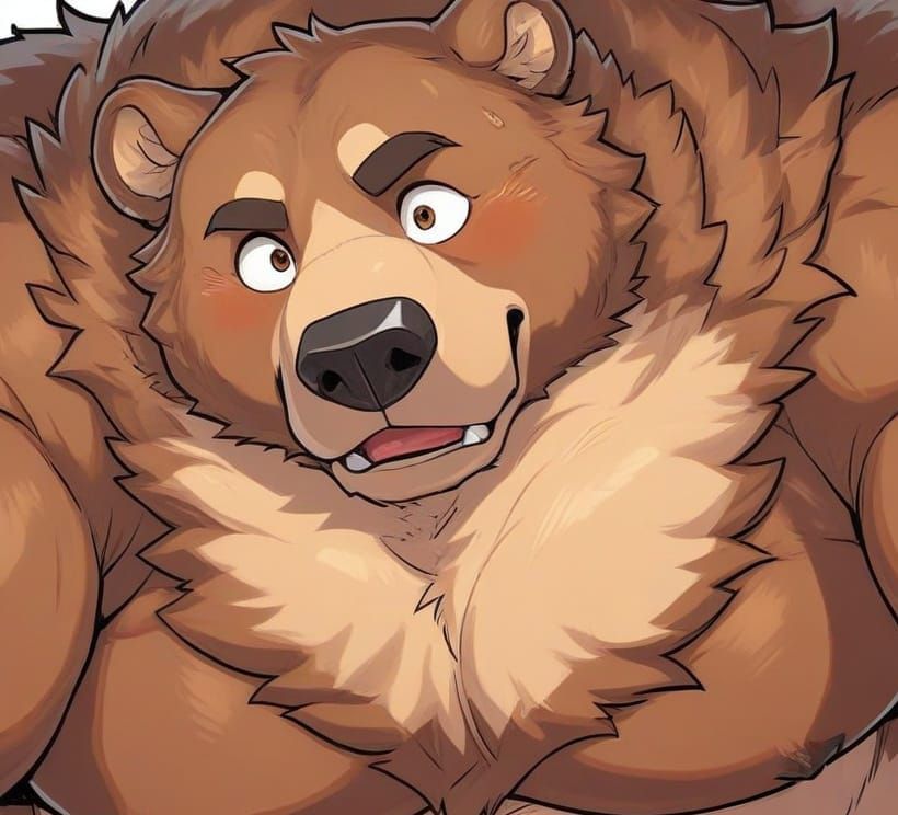 Cute Obese Kodiak Bear Portrait