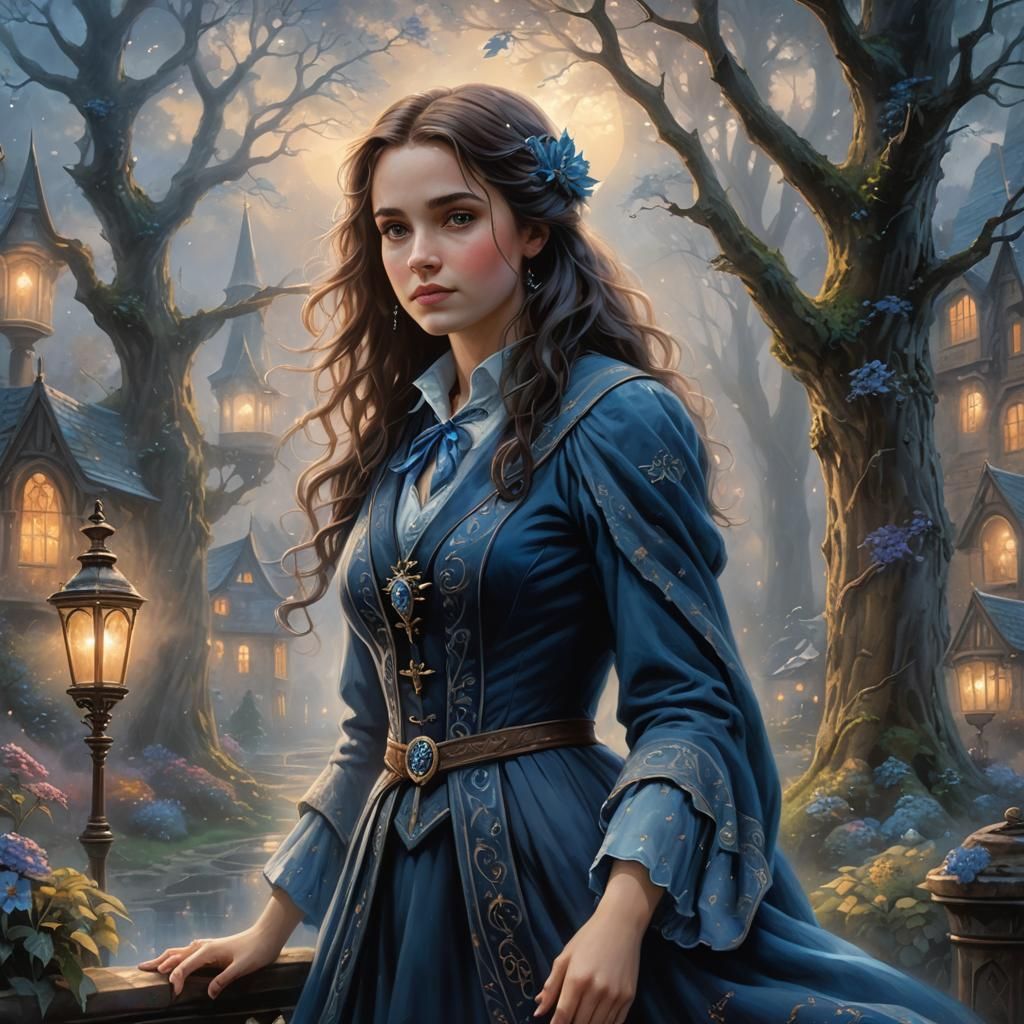 Ethereal Ravenclaw Girl in Fantasy Landscape