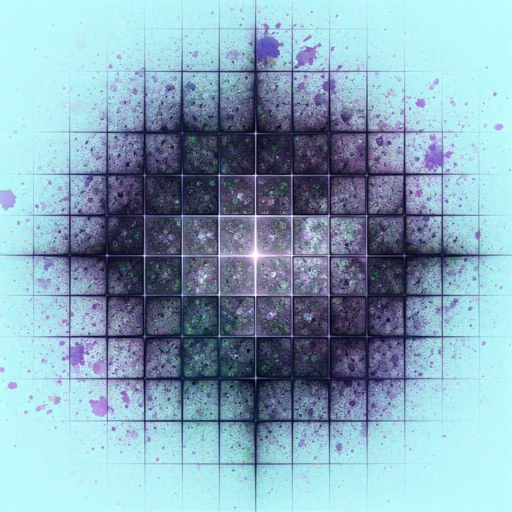 Abstract Geometric Art with Lavender Splatter