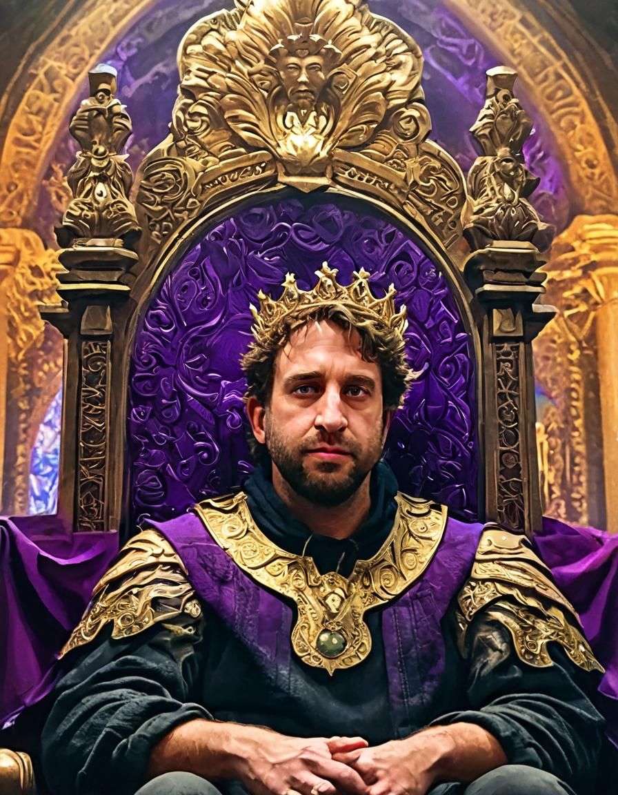 Regal Figure on Throne in Dark Fantasy Style