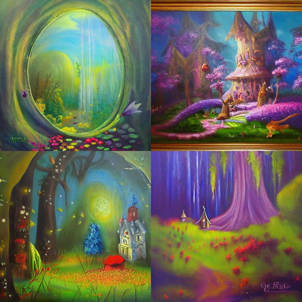 Enchanted Fairy World Oil Painting