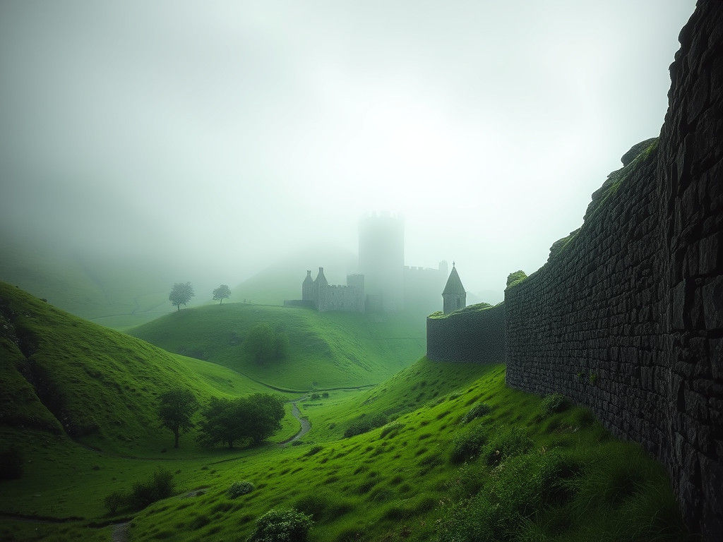 Misty Emerald Hills of Ireland in Hyper-Realism