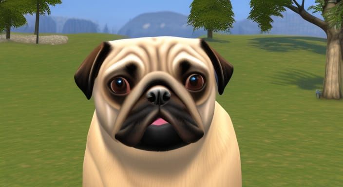 Pug as a Character in The Sims