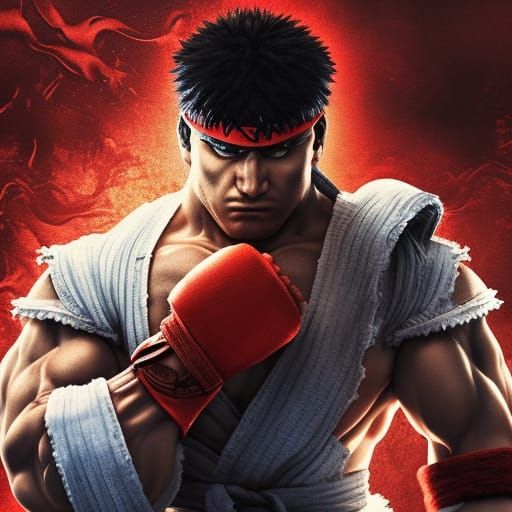 Ryu Street Fighter: Dark Action Digital Painting