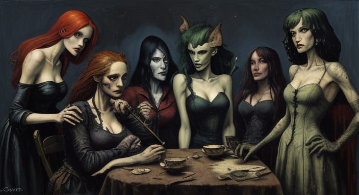 Macabre Fantasy Image Inspired by Impasto Painting