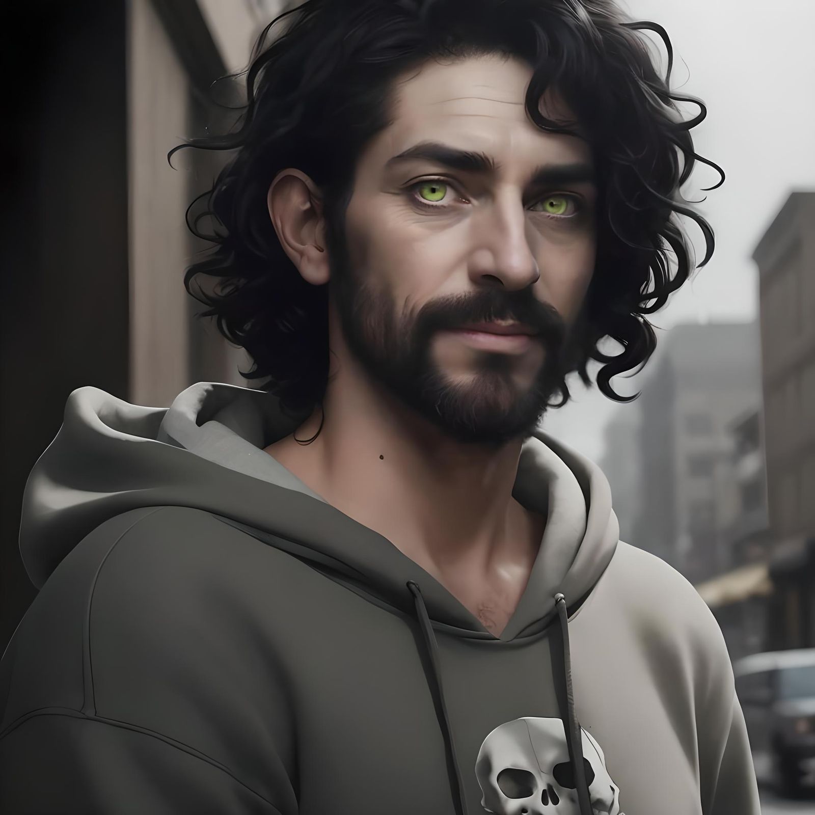 Portrait of a Shy Cajun Man in Hoodie