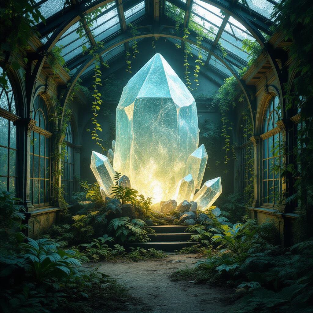 An abandoned, overgrown Victorian greenhouse, now housing a ...