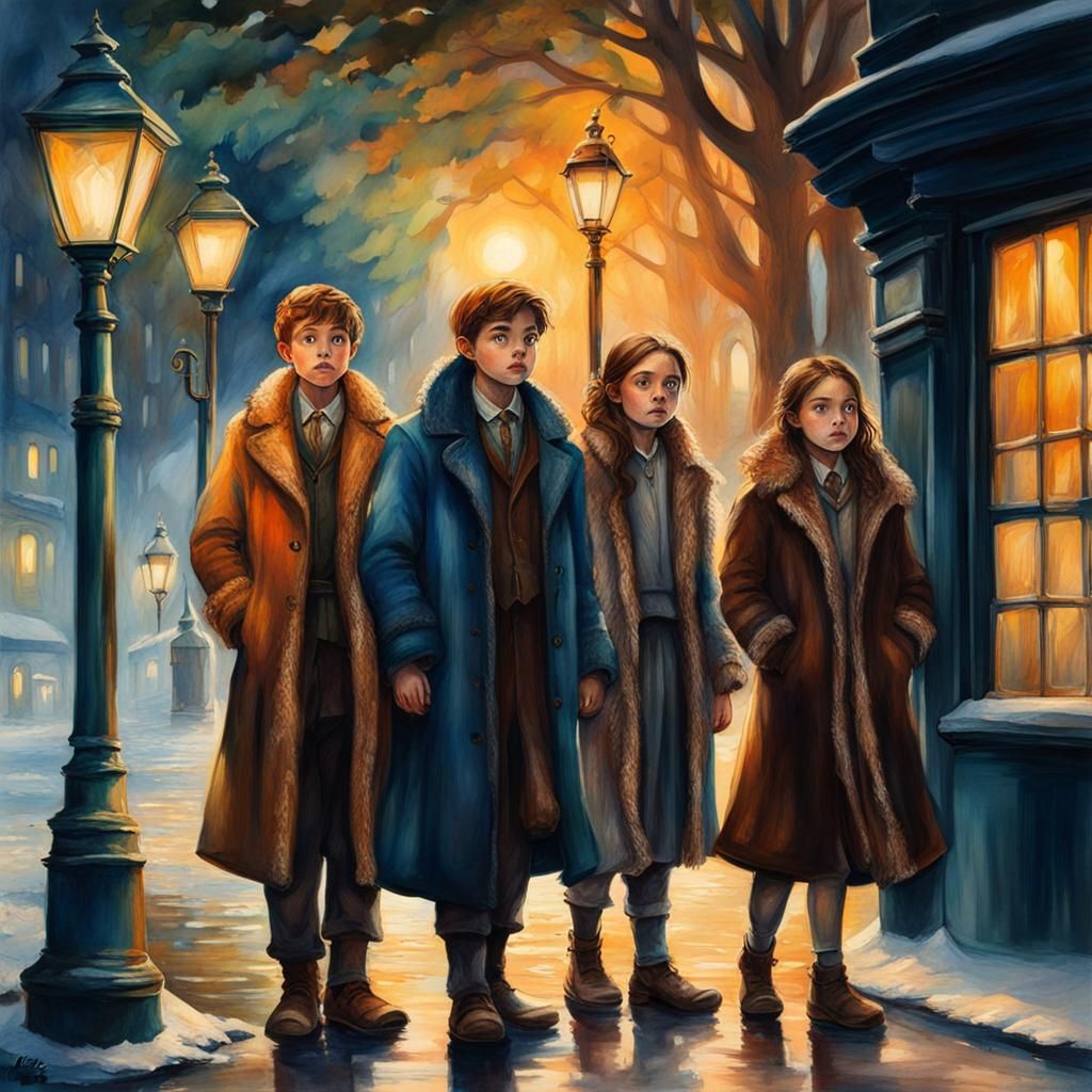 Peter, Edmund, Susan and Lucy after Narnia