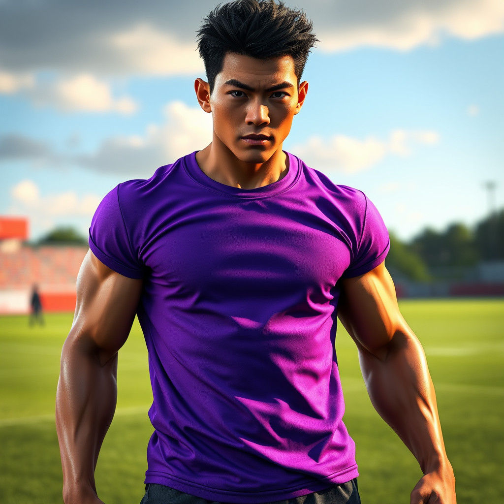 Athletic Teen in Warrior Pose, as Detailed 3D Art