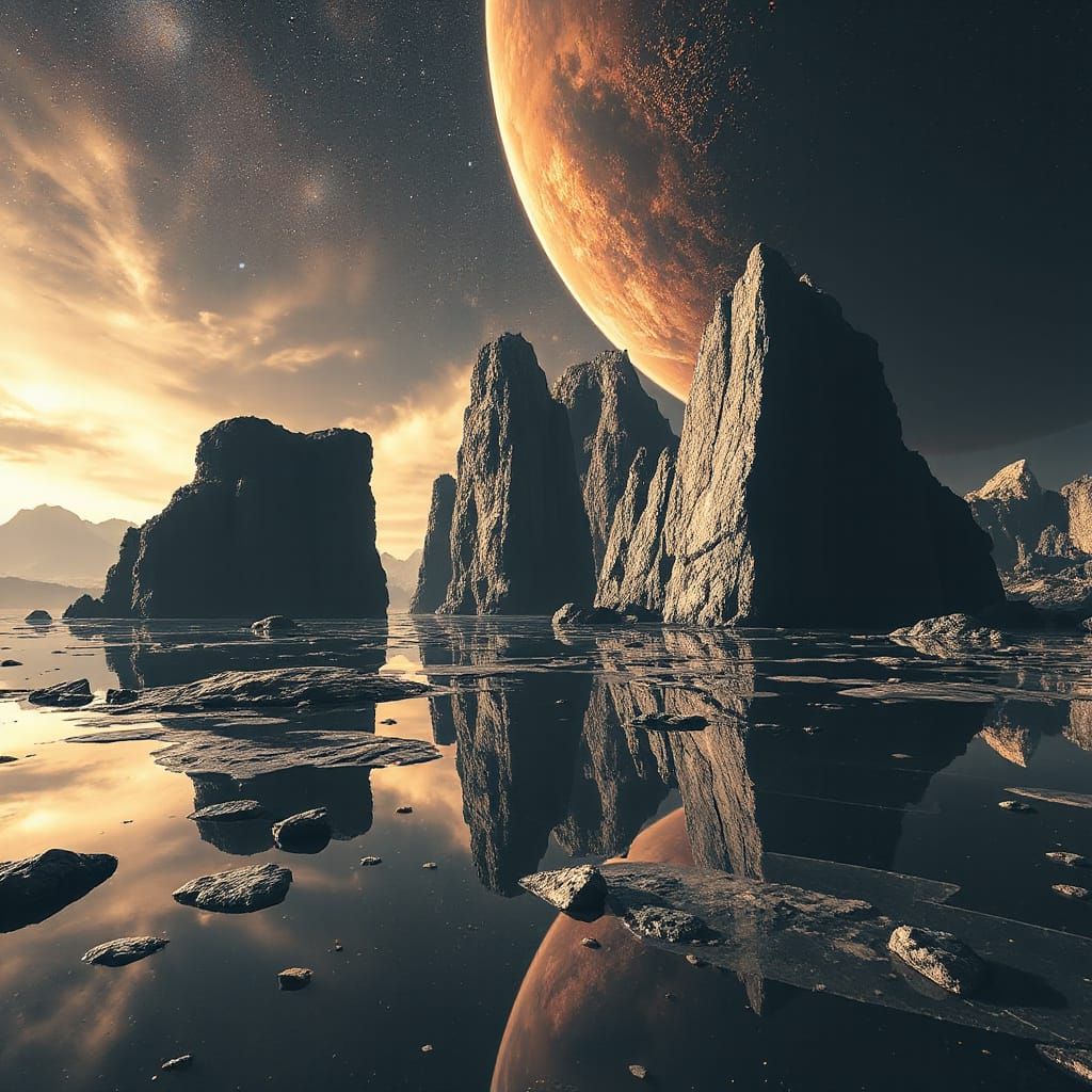 Brutalist Monoliths on Exoplanet Ormah VII